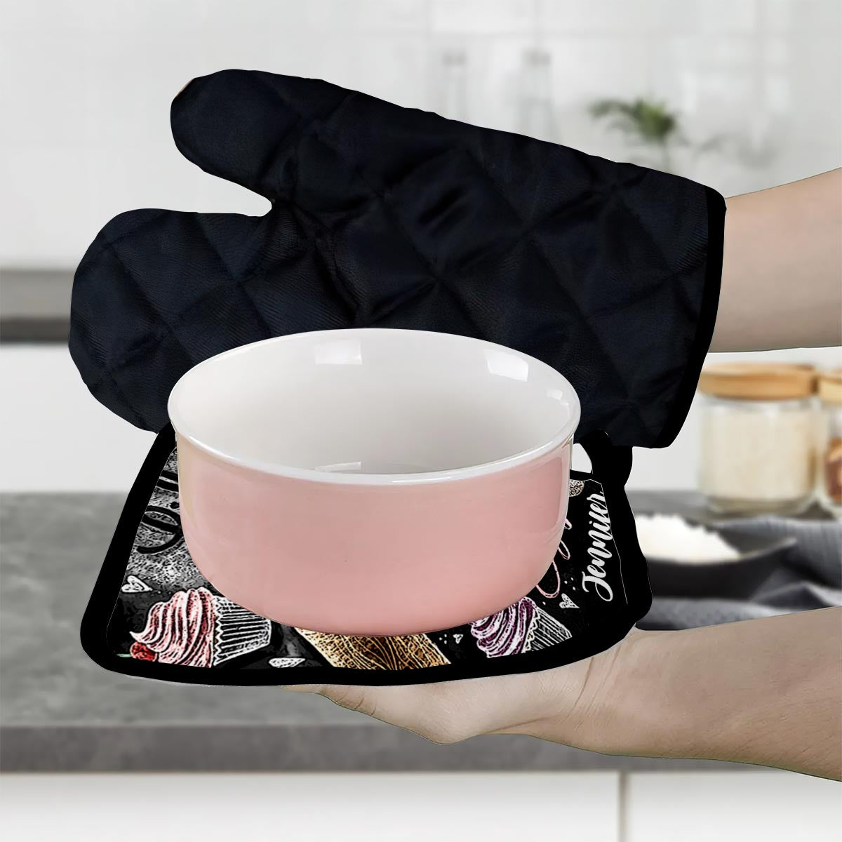 Life Is What You Bake It - Personalized Baking Oven Mitts & Pot Holder Set