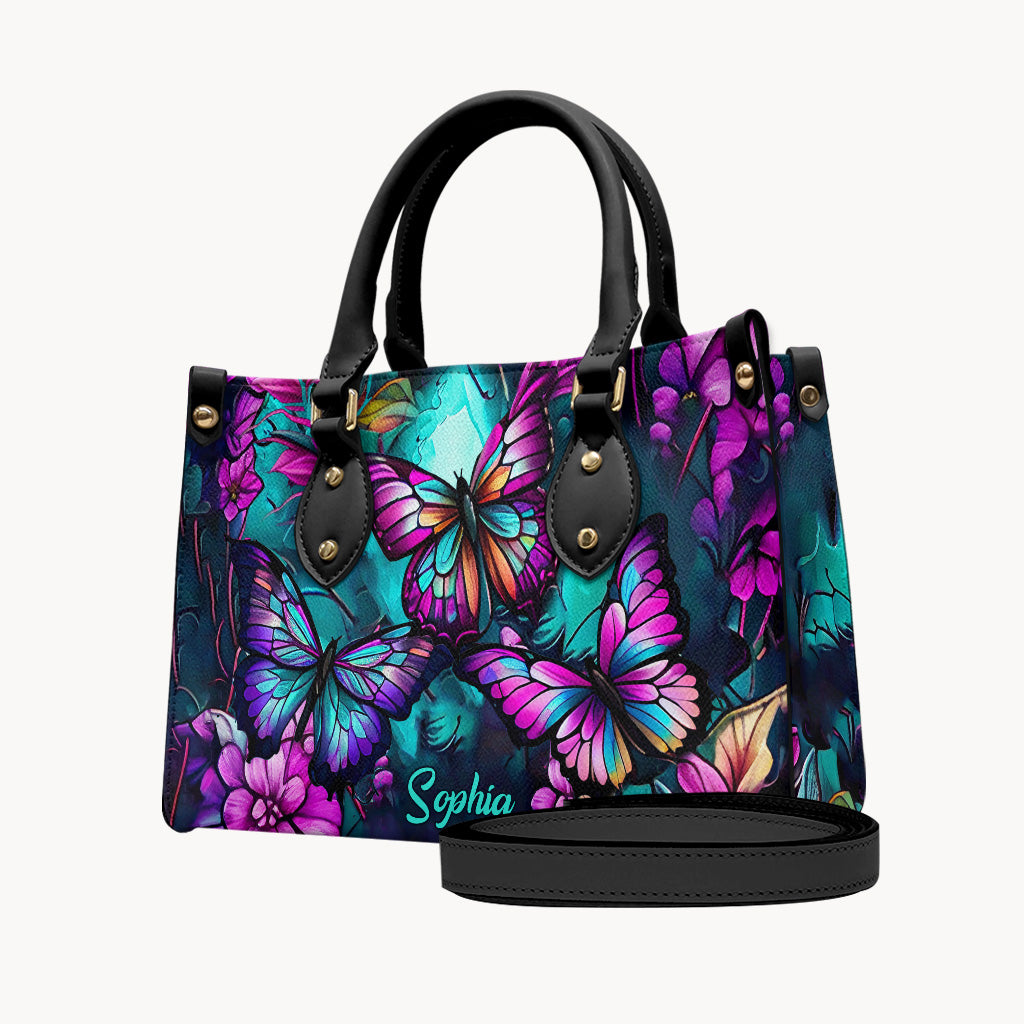 Beautiful Butterflies - Personalized Butterfly Leather Handbag