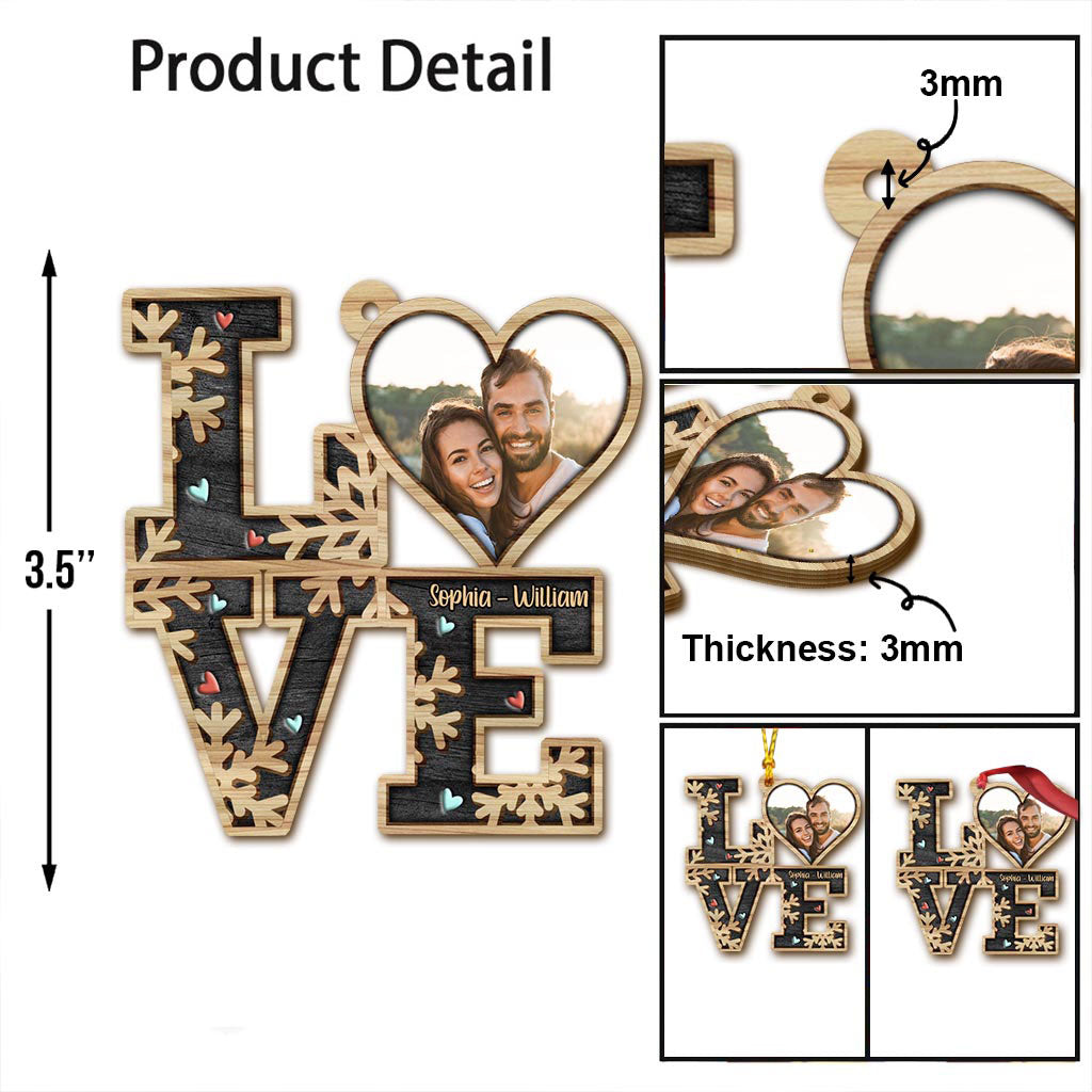 Love - Personalized Christmas Couple Ornament
