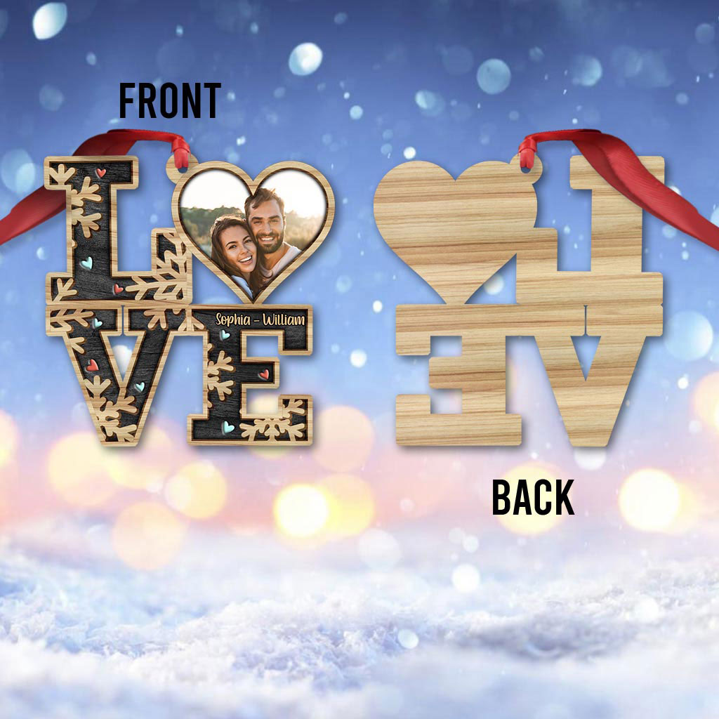 Love - Personalized Christmas Couple Ornament