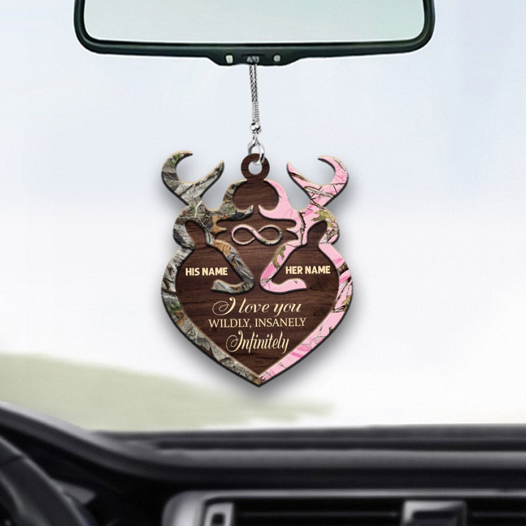 Discover I Love You Wildly Insanely - Personalized Couple Hunting Acrylic Car Hanger