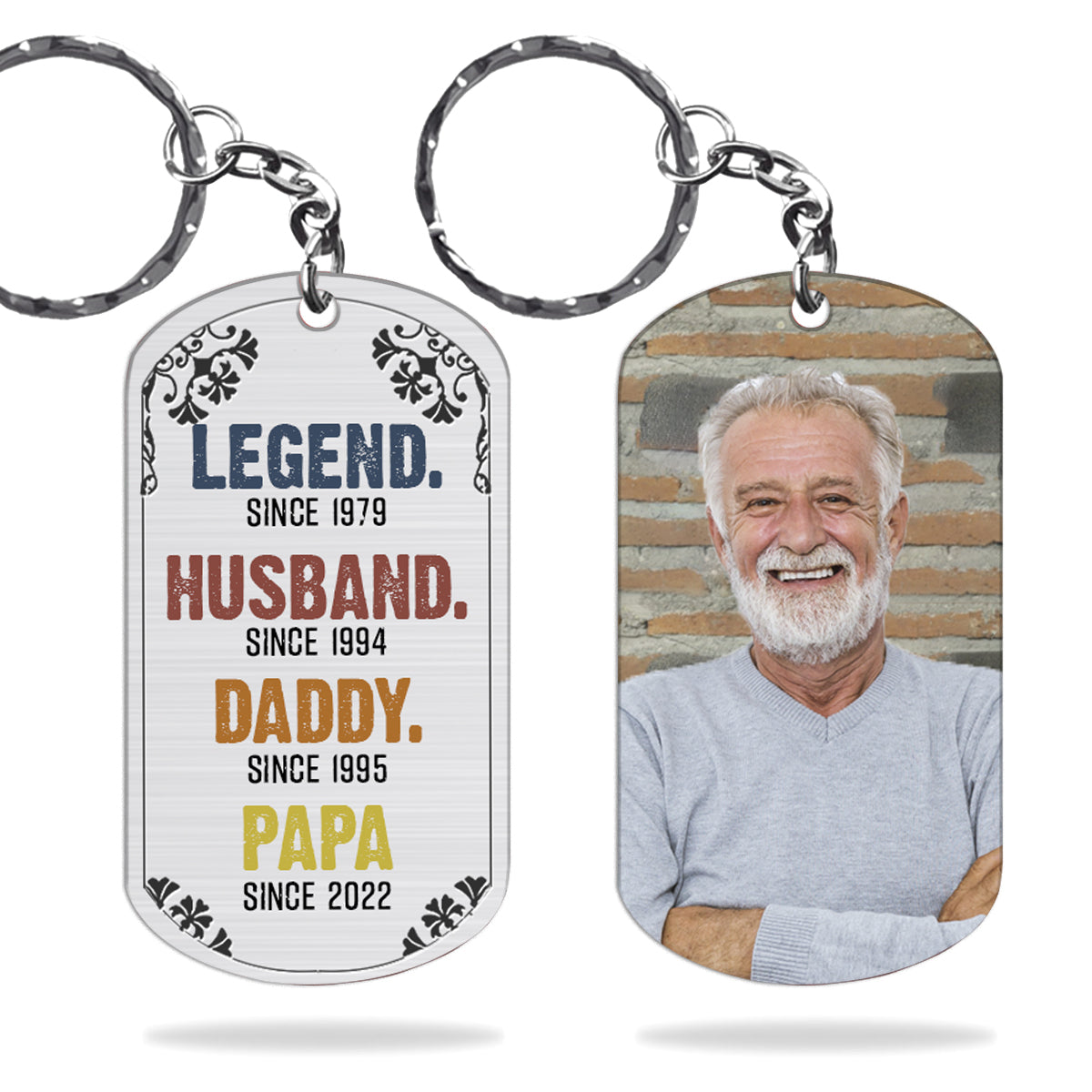 Legend - Personalized Grandpa Stainless Steel Keychain