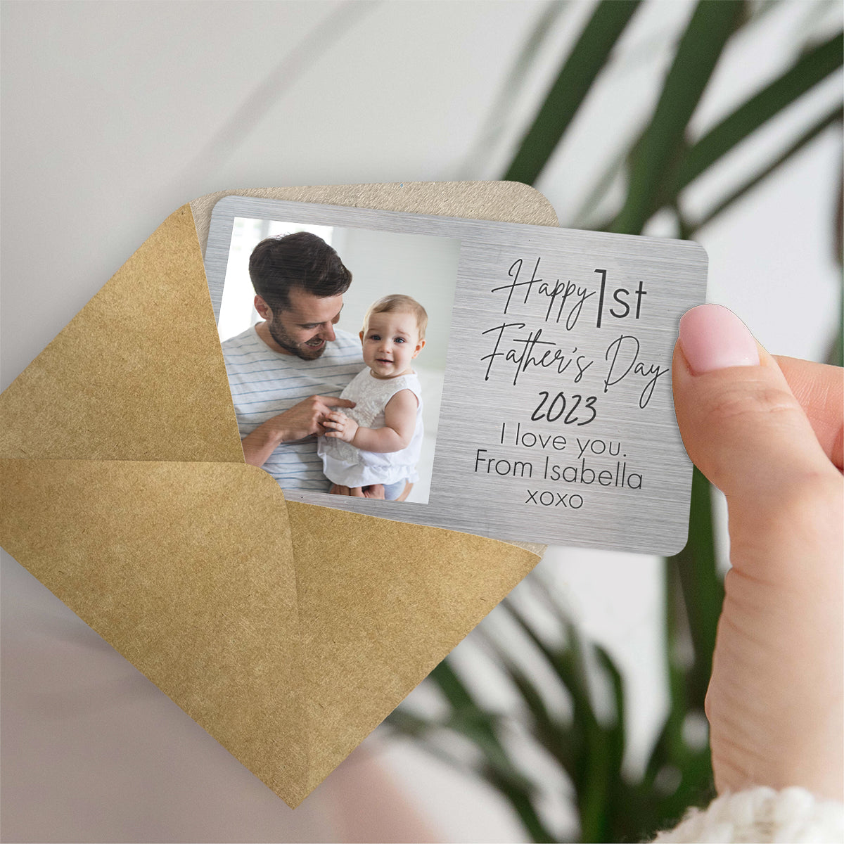 Happy First Father's Day - Personalized Father Wallet Insert Card