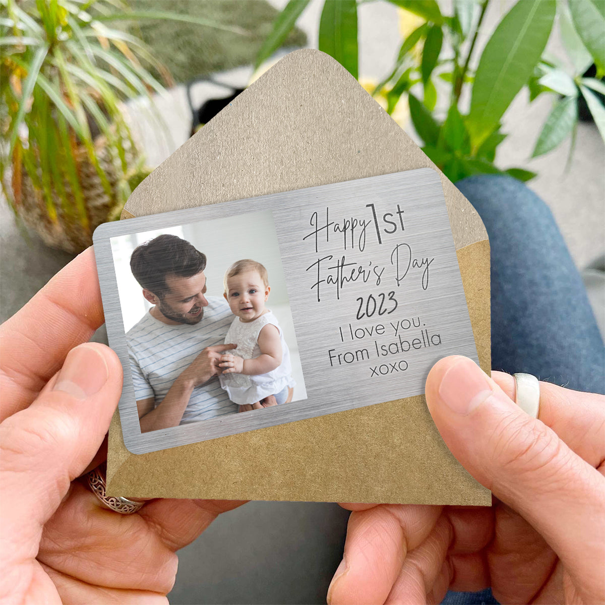 Happy First Father's Day - Personalized Father Wallet Insert Card