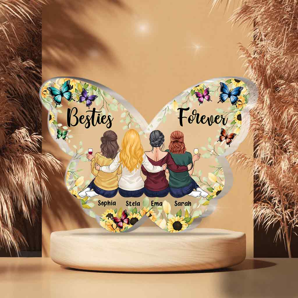 Besties Forever - Personalized Bestie Custom Shaped Acrylic Plaque