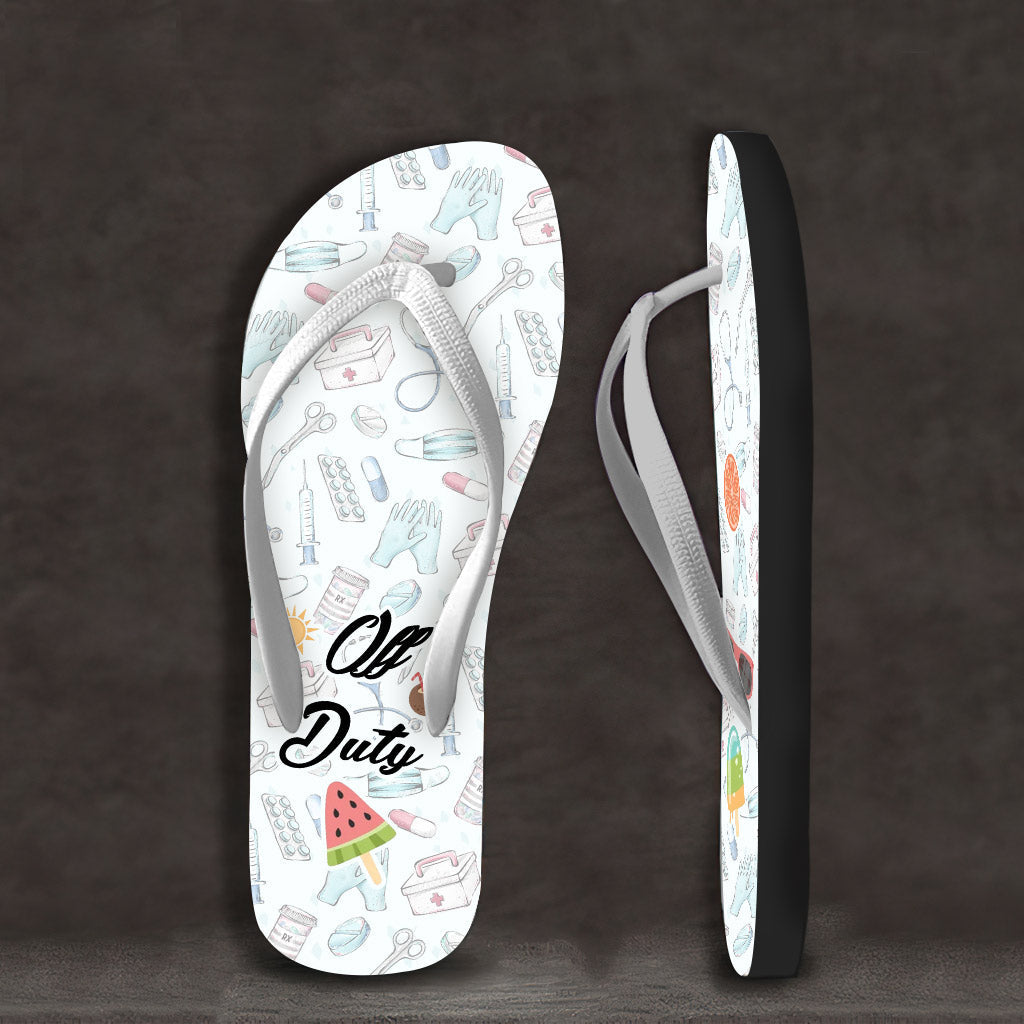 Nurse Off Duty - Personalized Flip Flops