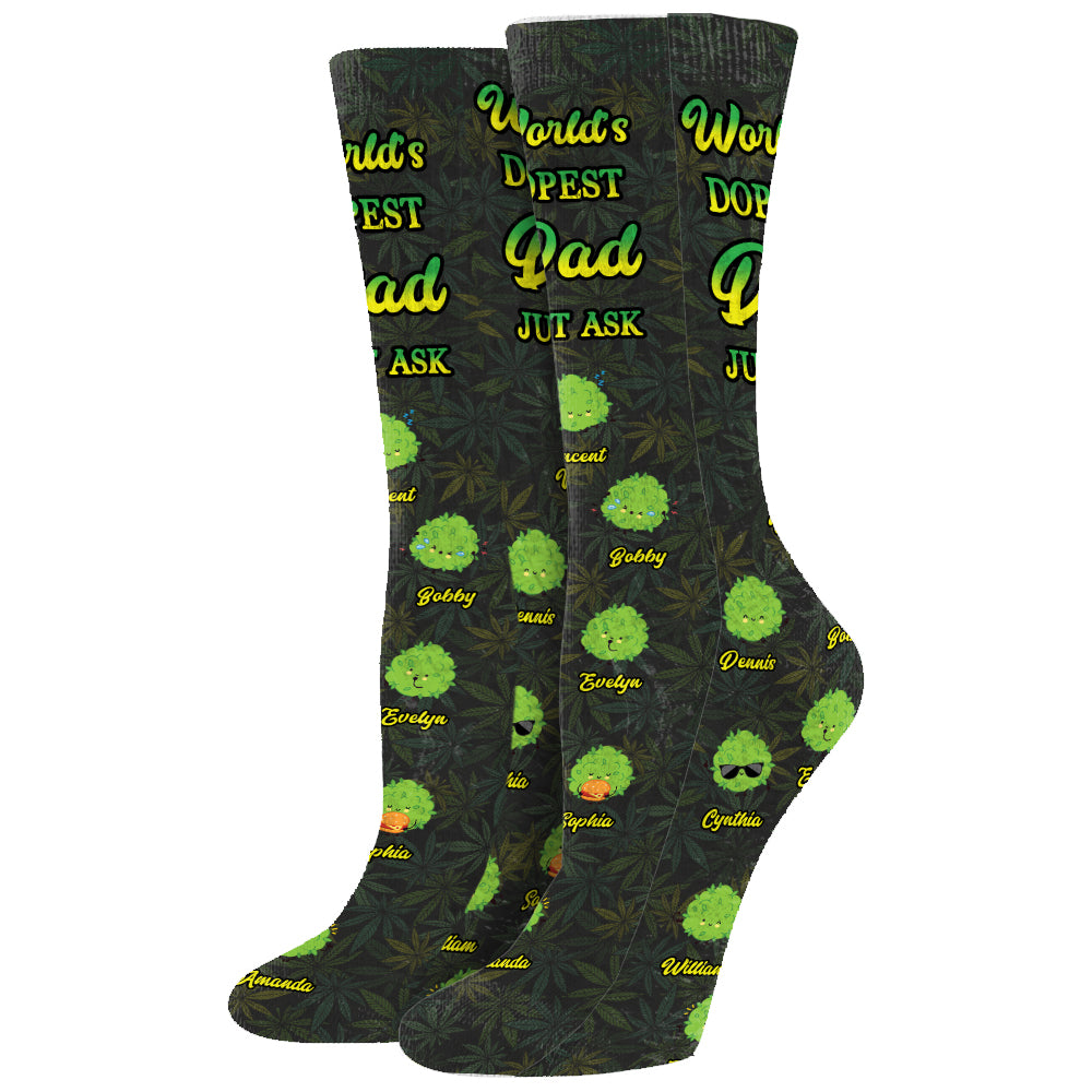 World's Dopest Dad - Personalized Weed Socks