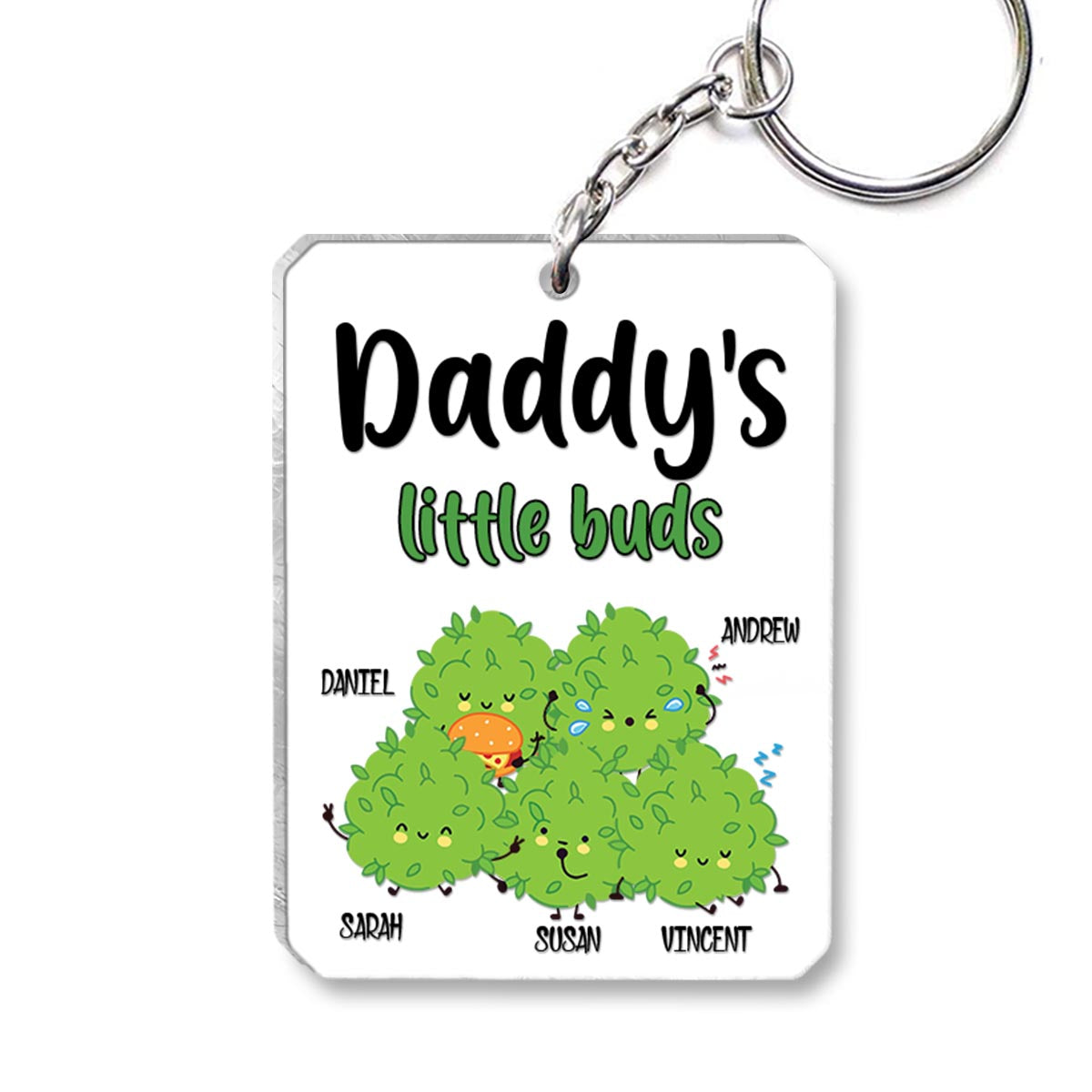 Daddy's Little Buds - Personalized Weed Transparent Keychain