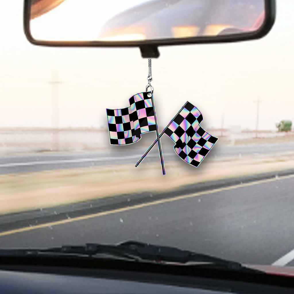 Racing Flag Car Ornament (Printed On Both Sides)