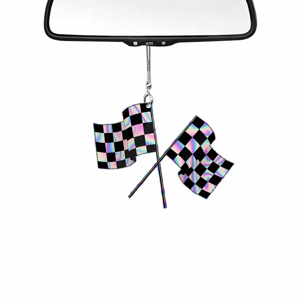 Racing Flag Car Ornament (Printed On Both Sides)