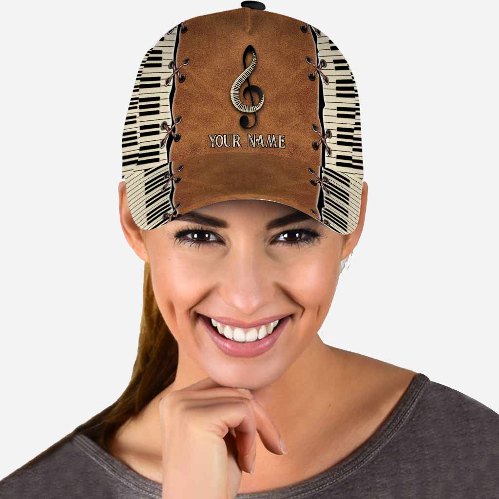 Piano Personalized Leather Pattern Print Classic Cap