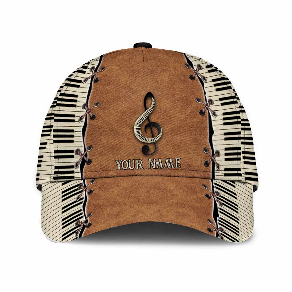 Piano Personalized Leather Pattern Print Classic Cap