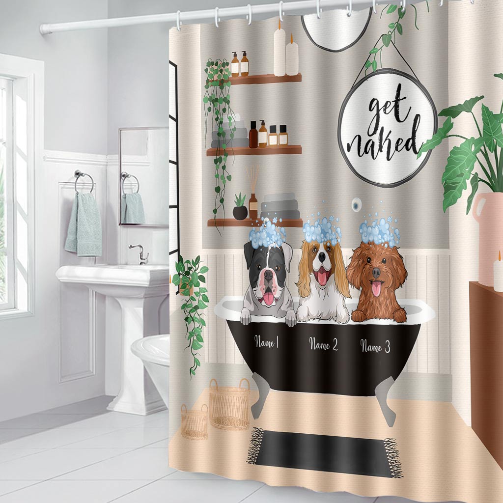 Get Naked - Personalized Dog Shower Curtain