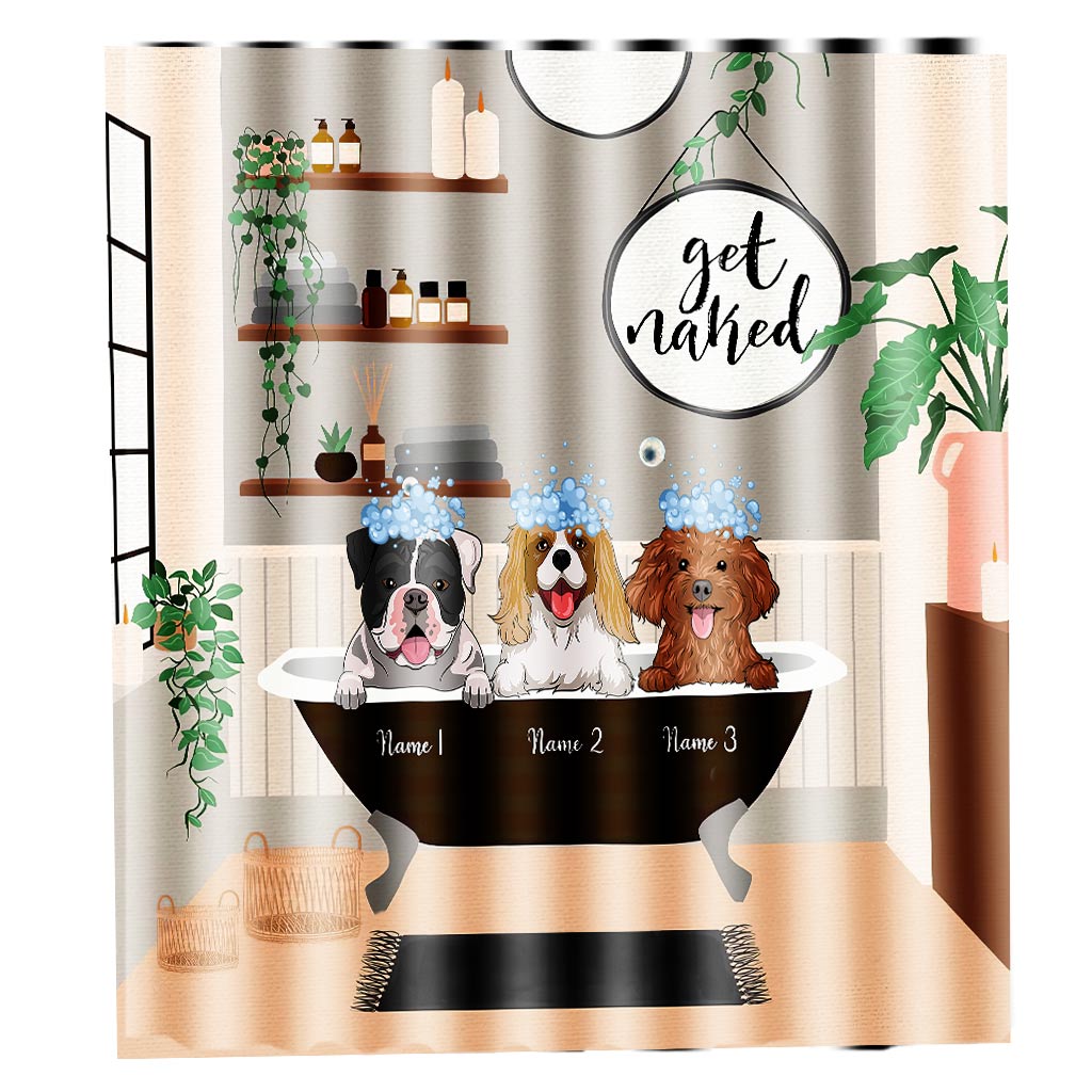 Get Naked - Personalized Dog Shower Curtain