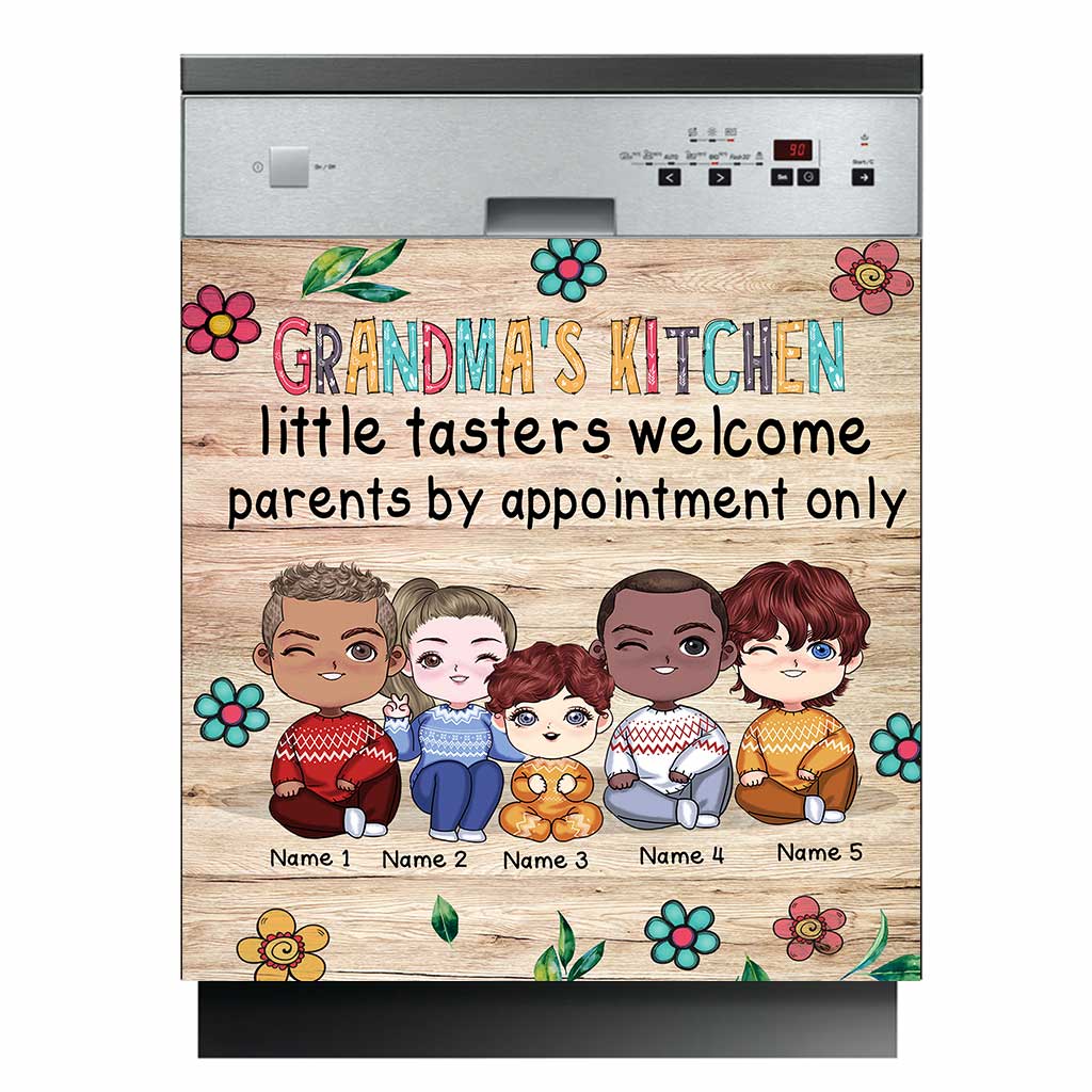 Grandma's Kitchen Little Tasters Welcome - Personalized Grandma Dishwasher Cover