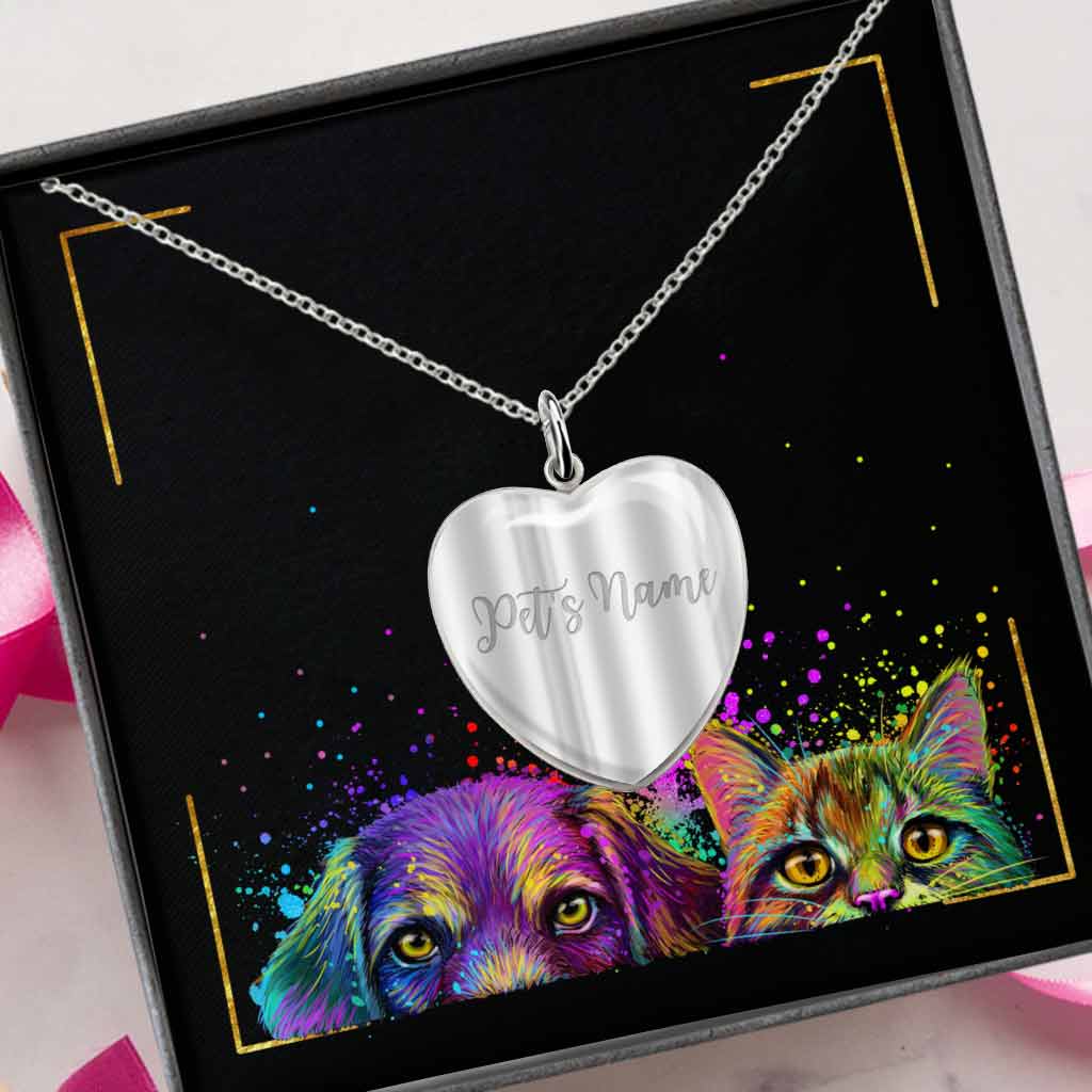 I Will Send Them Without Wings - Personalized Cat Heart Pendant Necklace