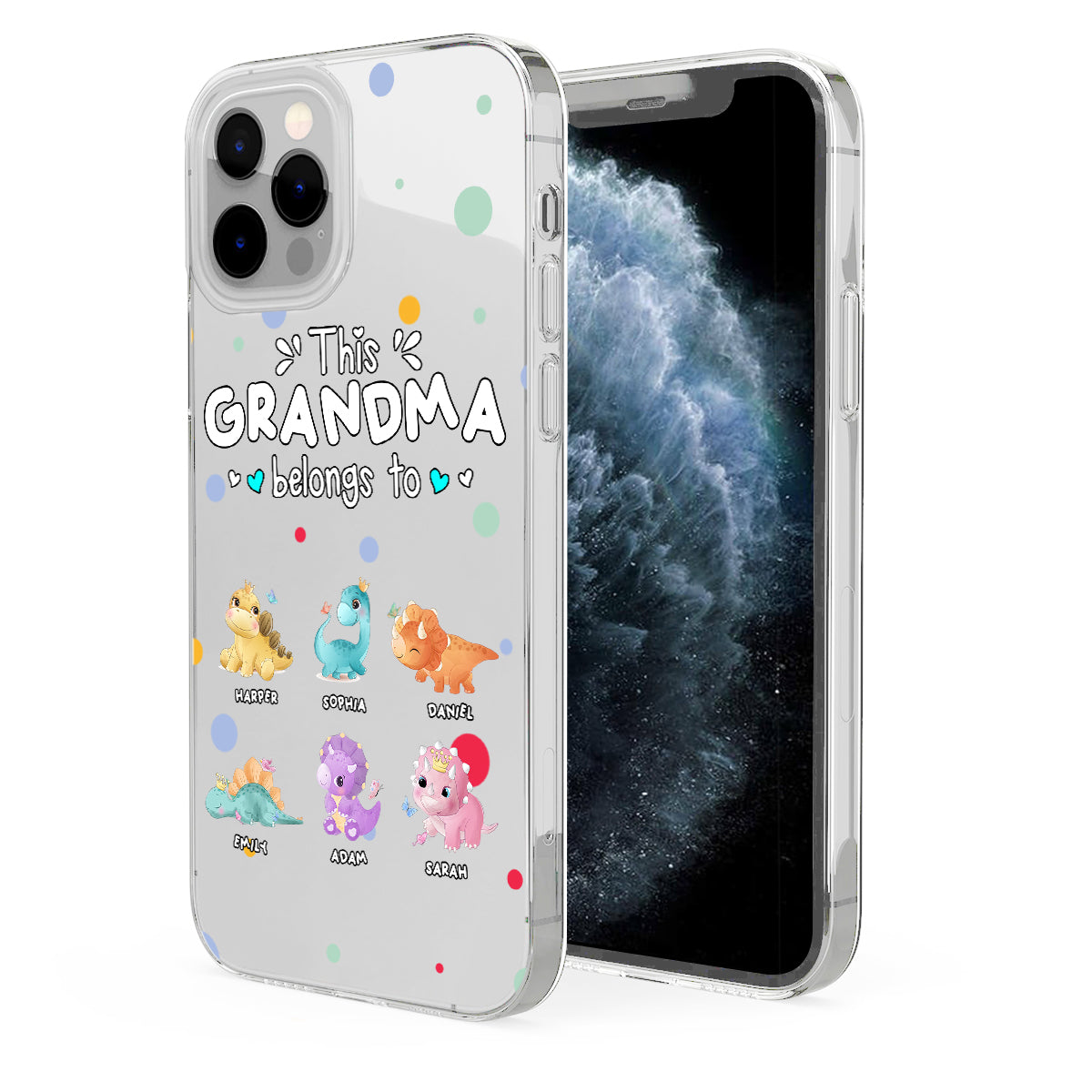 This Grandma Belongs To - Gift for grandma, aunt, uncle, grandpa, mom, dad - Personalized Clear Phone Case