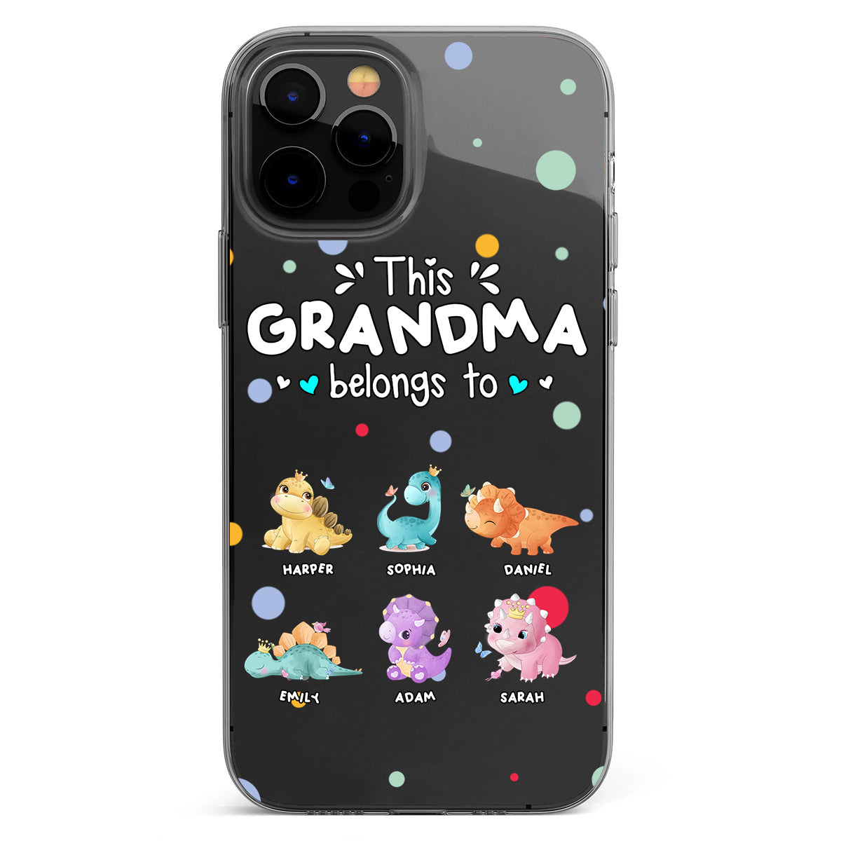 This Grandma Belongs To - Gift for grandma, aunt, uncle, grandpa, mom, dad - Personalized Clear Phone Case