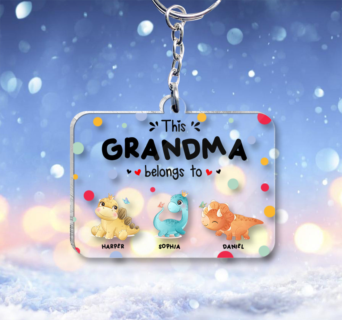 This Grandma Belongs To - Personalized Grandma Transparent Transparent Keychain