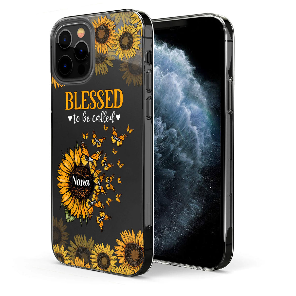 Beautiful Sunflower Blessed To Be Called - Gift for grandma, mom - Personalized Clear Phone Case