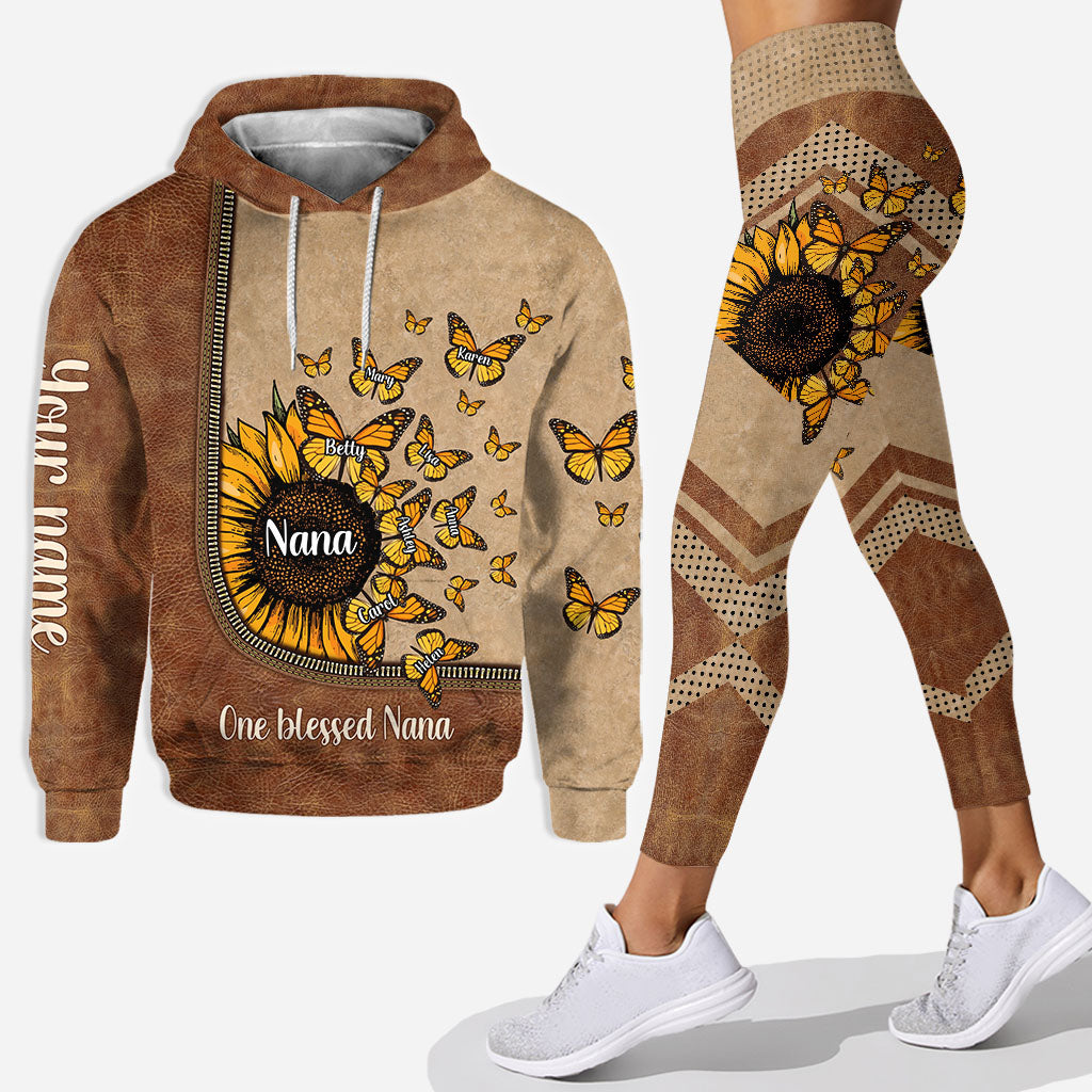 Beautiful Sunflower My Greatest Blessings  - Personalized Grandma Hoodie and Leggings