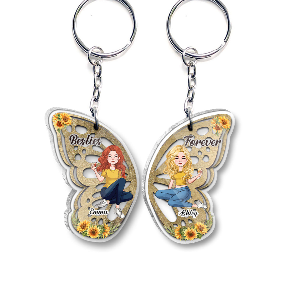 Bestie Forever - Personalized Bestie Transparent Keychain