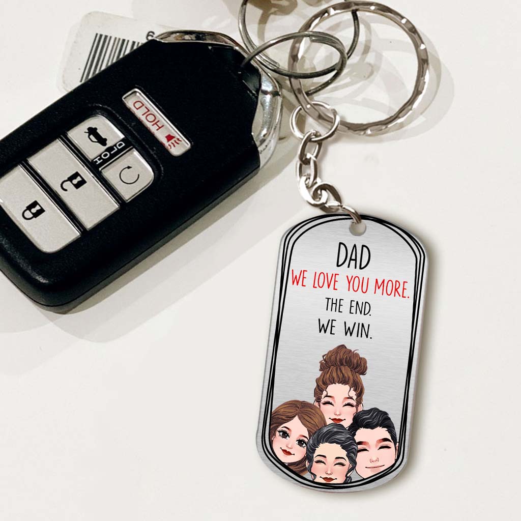 Disover Dad I Love You More - Gift for dad, grandma, grandpa, mom, uncle, aunt - Personalized Stainless Steel Keychain