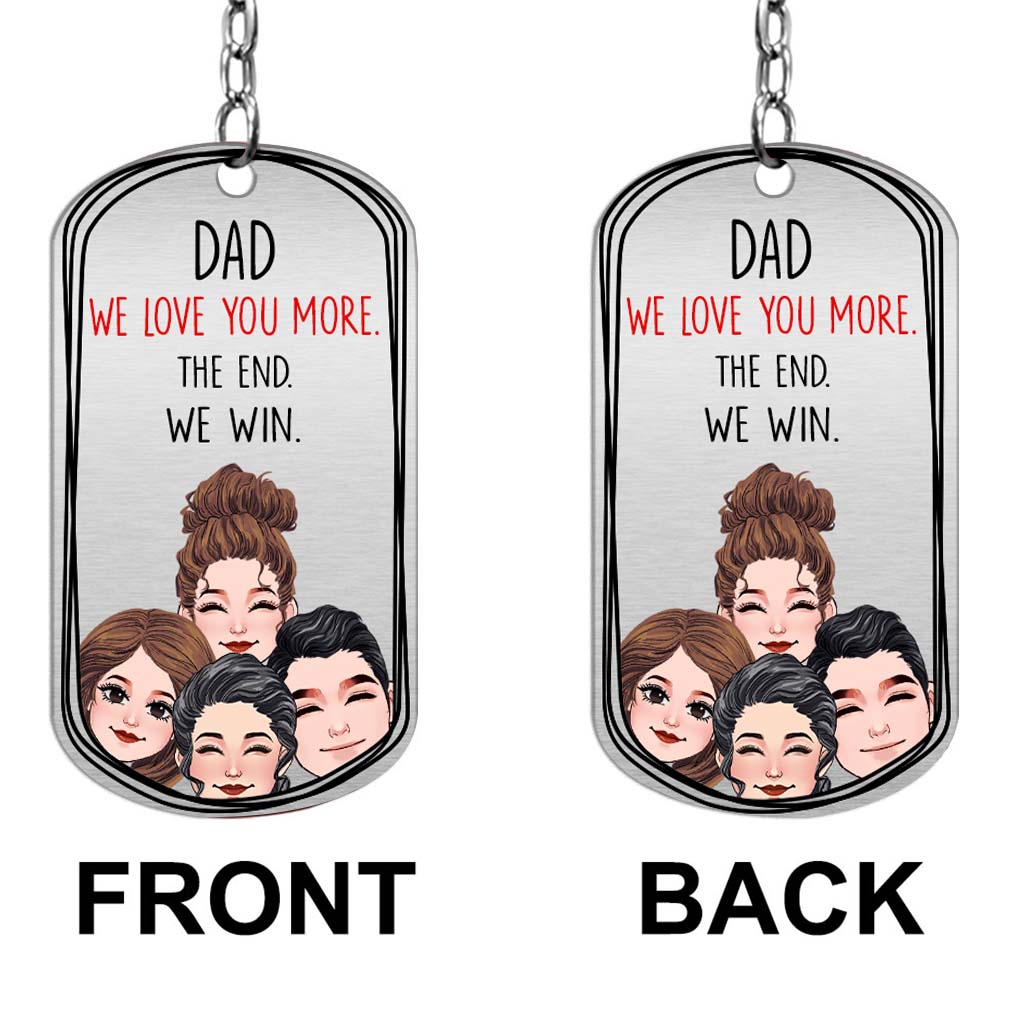 Discover Dad I Love You More - Gift for dad, grandma, grandpa, mom, uncle, aunt - Personalized Stainless Steel Keychain