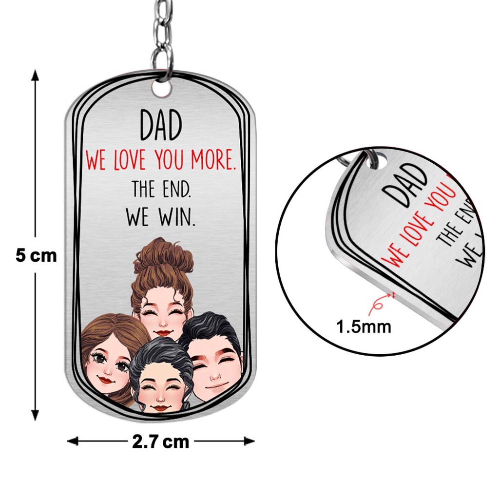 Dad I Love You More - Gift for dad, grandma, grandpa, mom, uncle, aunt - Personalized Stainless Steel Keychain