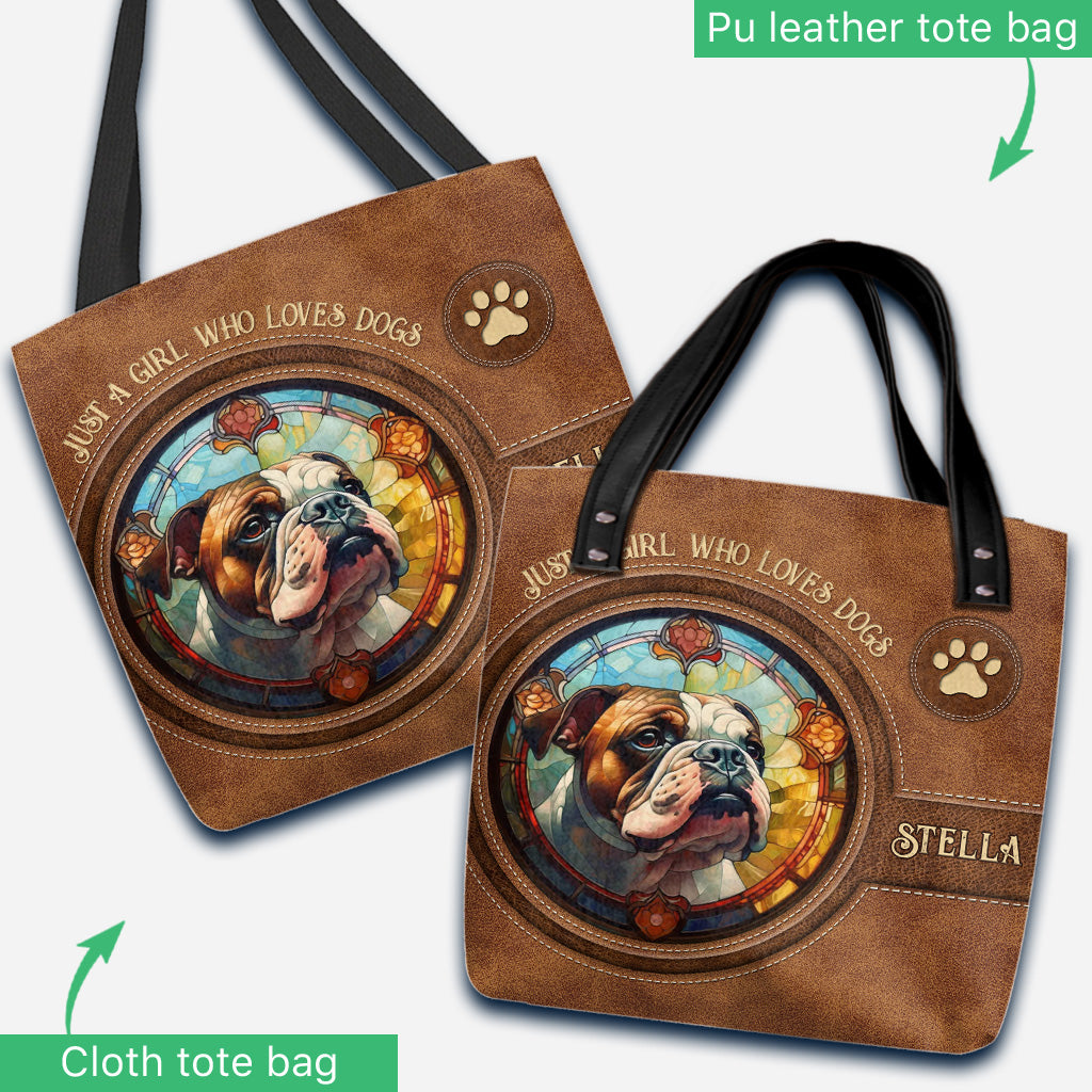 Stained Glass Dog - Personalized Dog Tote Bag