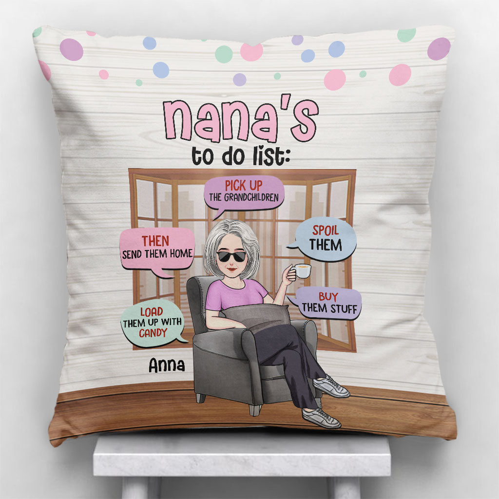 Grandma's To Do List - Personalized Grandma Throw Pillow
