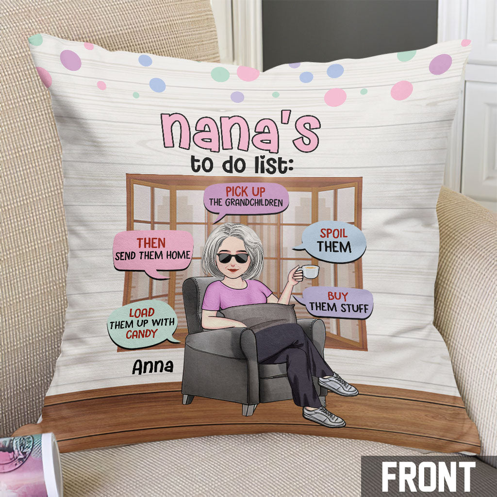 Grandma's To Do List - Personalized Grandma Throw Pillow