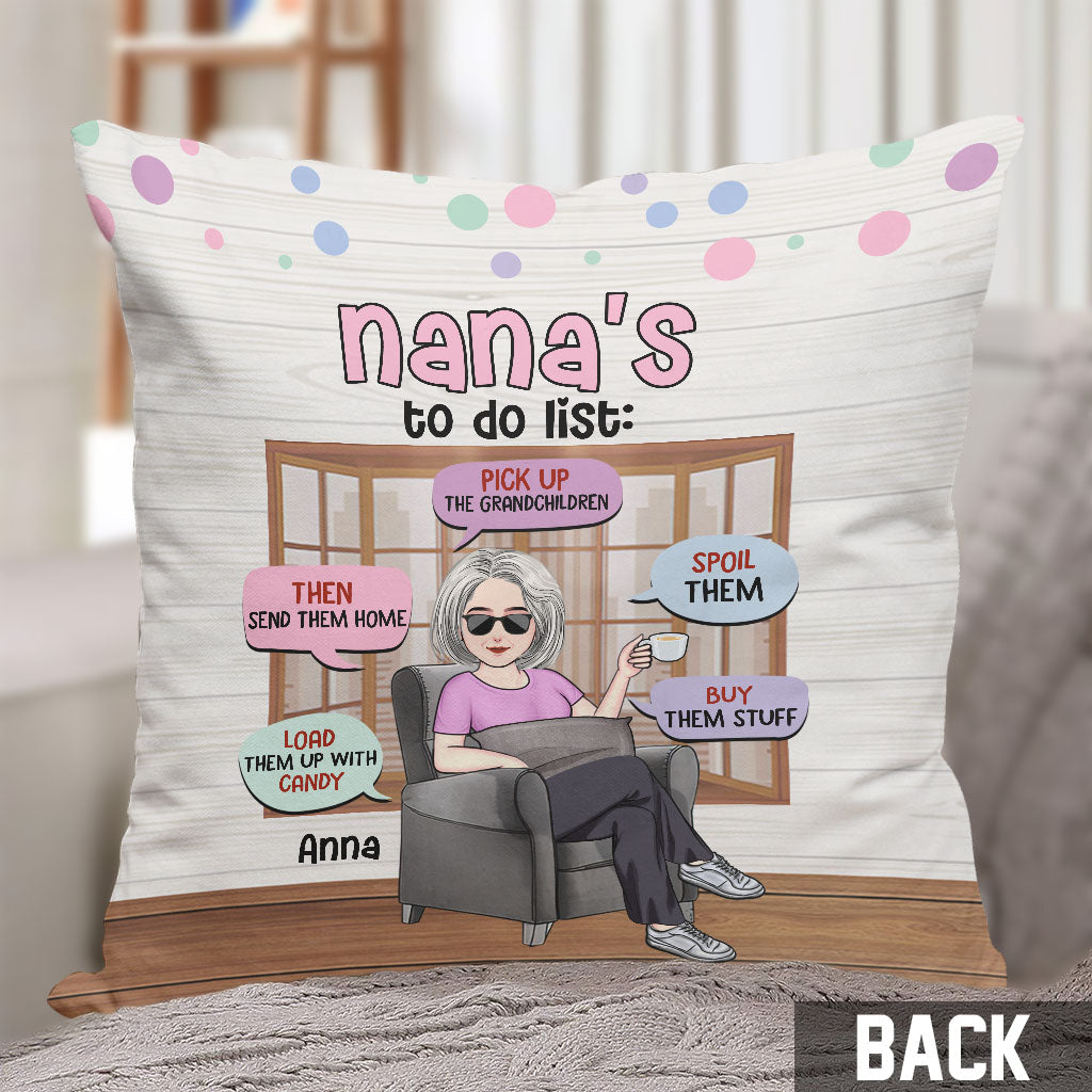 Grandma's To Do List - Personalized Grandma Throw Pillow