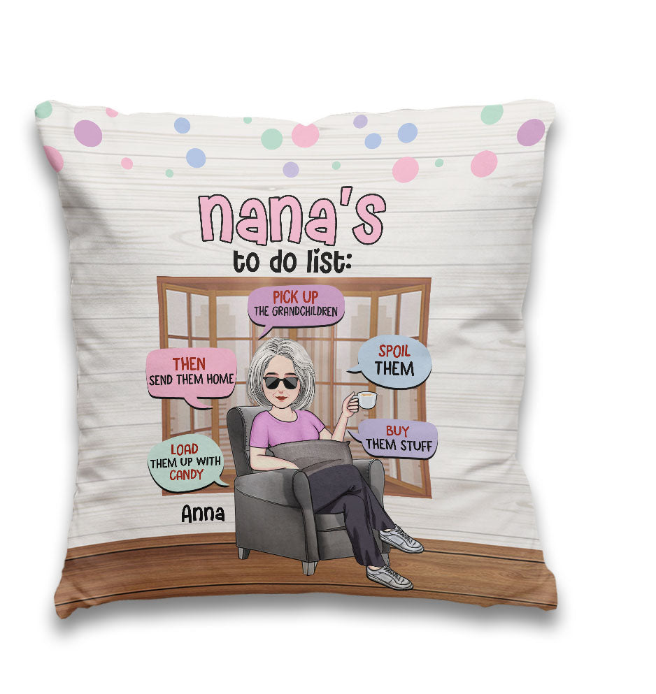 Grandma's To Do List - Personalized Grandma Throw Pillow