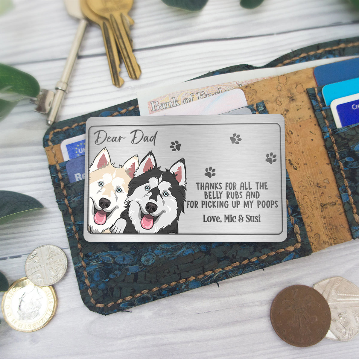 Thank You For All The Belly Rubs - Personalized Dog Wallet Insert Card