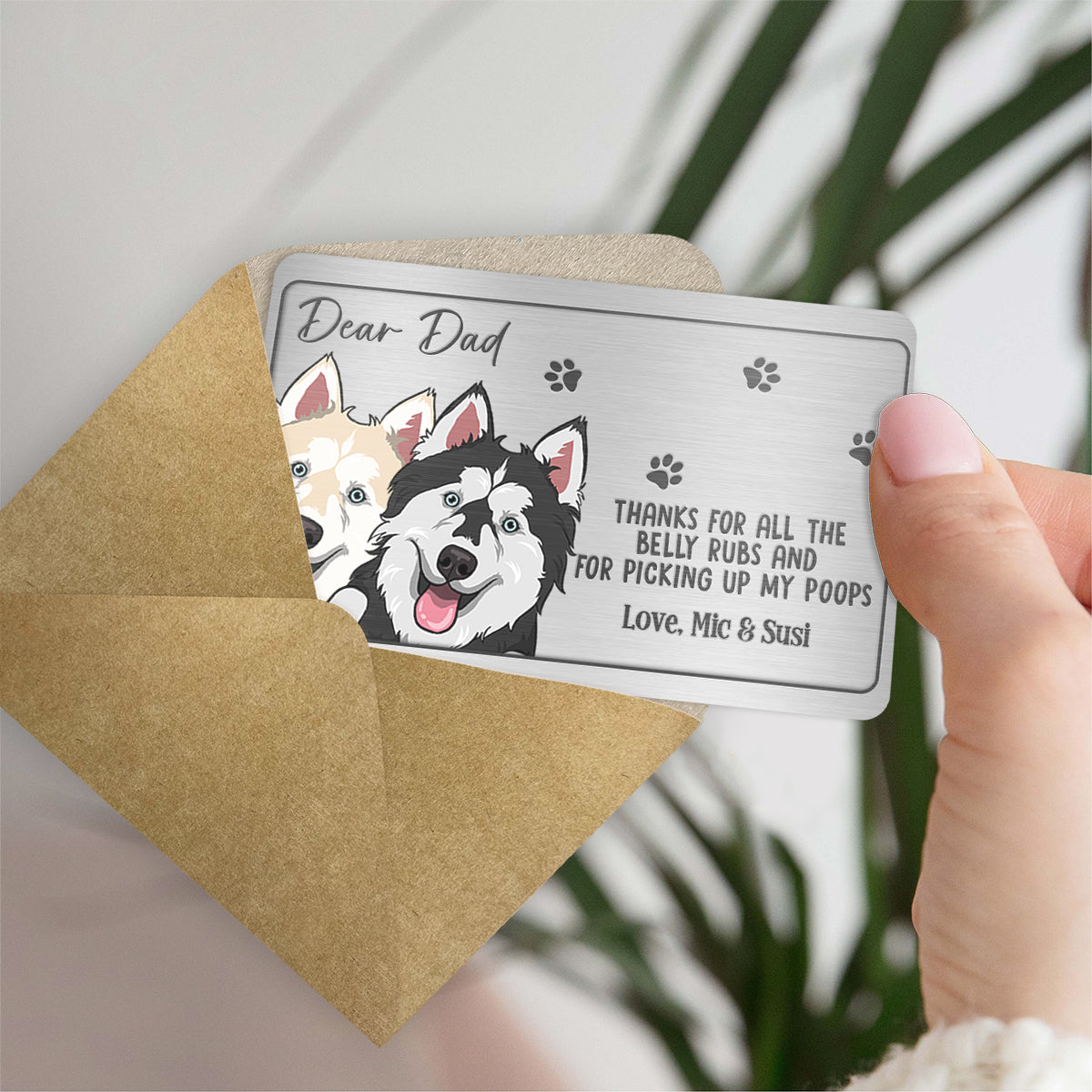 Thank You For All The Belly Rubs - Personalized Dog Wallet Insert Card