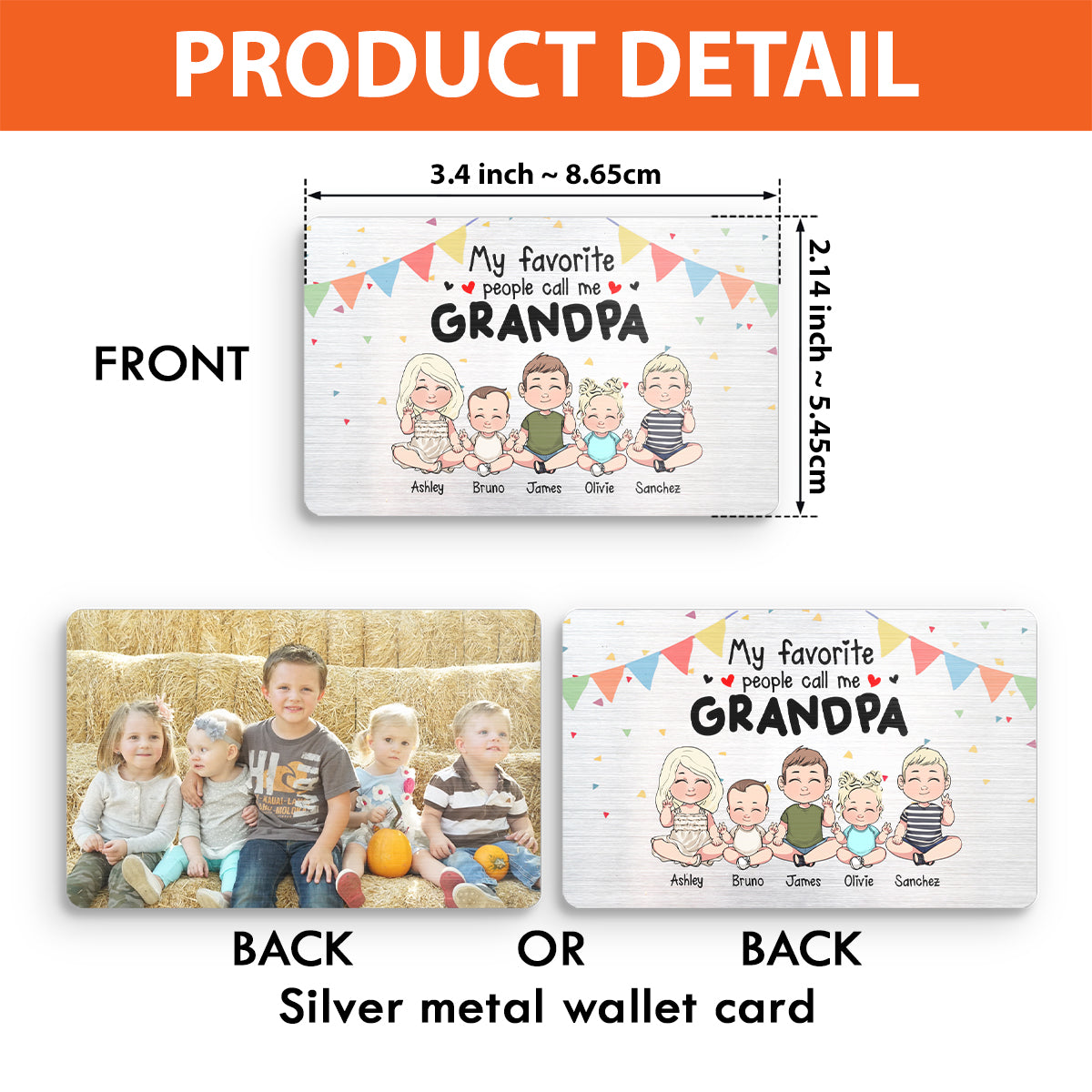 My Favorite People - Gift for grandpa, grandma, brother, sister, mom, dad, uncle, aunt - Personalized Wallet Insert Card