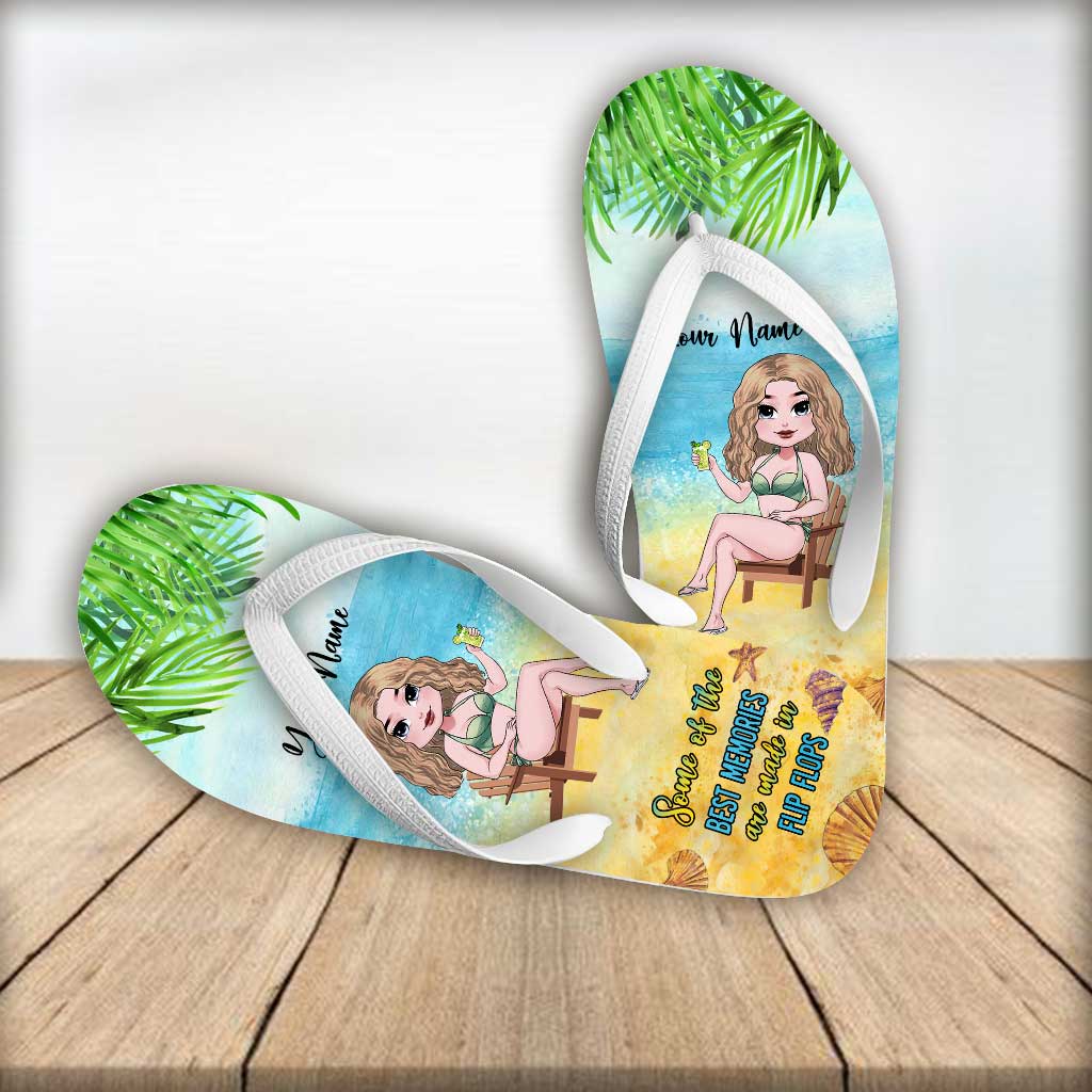 Some Of The Best Memories Are Made In Flip Flops - Personalized Sea Lover Flip Flops