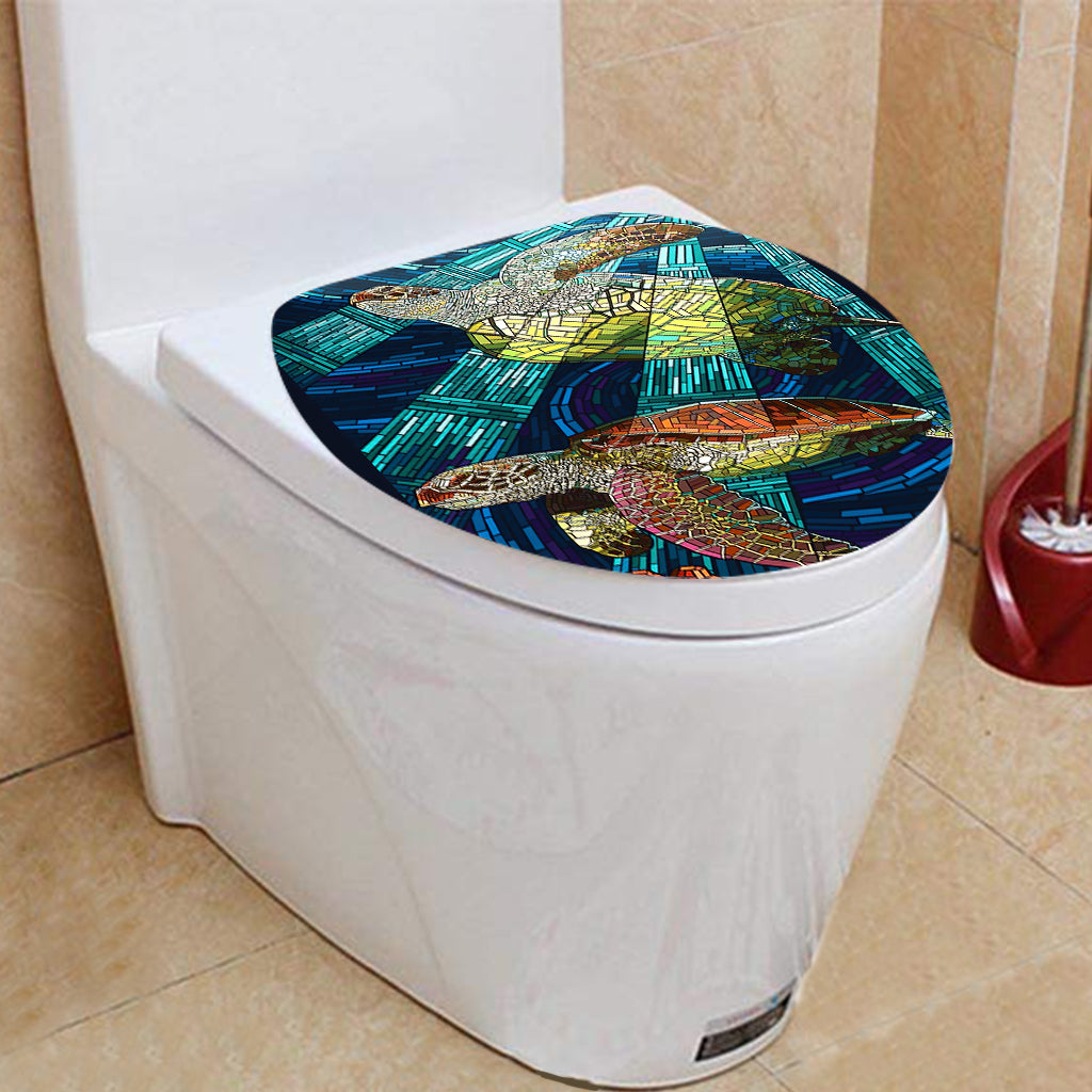 Mosaic Turtle Turtle Bathroom Curtain & Mats Set