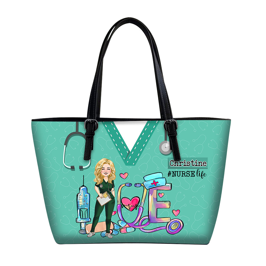 Nurse Life - Personalized Nurse Leather Bag