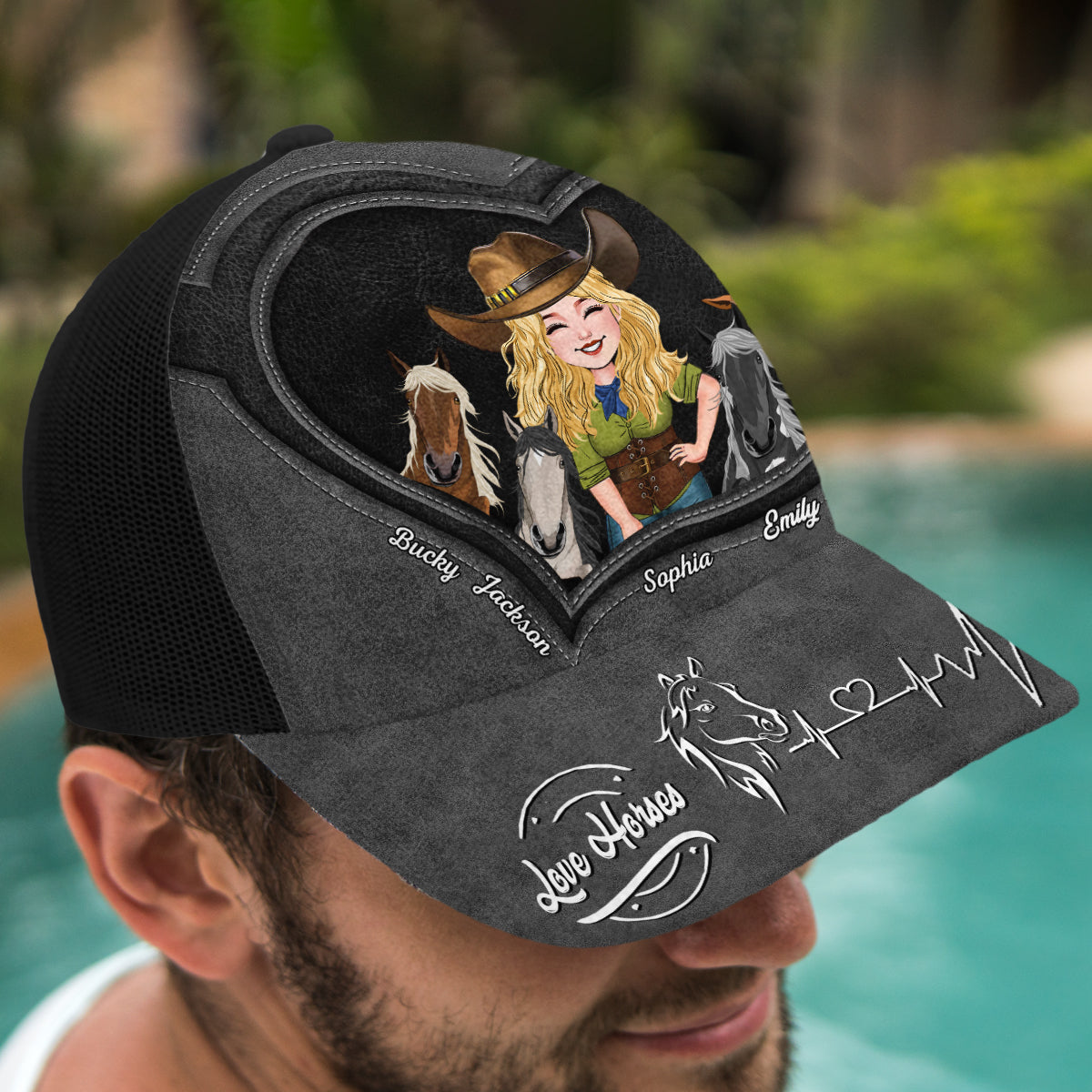 Just A Girl Who Loves Horses - Personalized Horse Trucker Hat