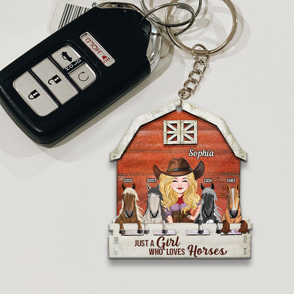 Just A Girl Who Loves Horses - Personalized Horse Keychain