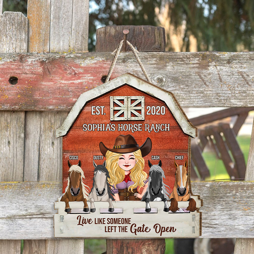 Horse Ranch - Personalized Horse Wood Sign
