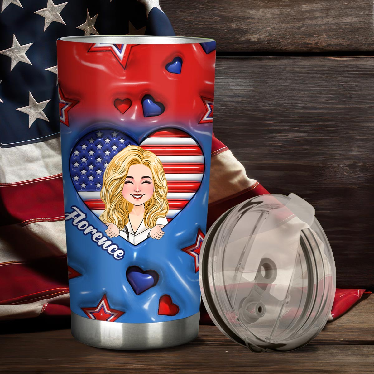 American Nurse Proud - Personalized Nurse Tumbler