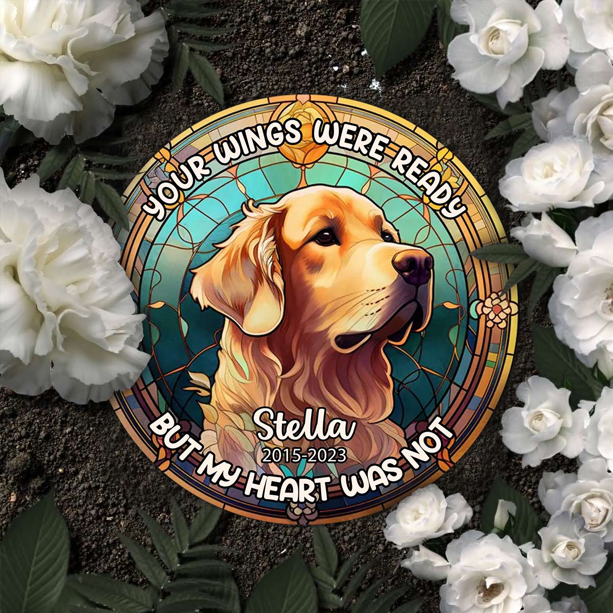 You Left Paw Prints On My Heart - Personalized Dog Round Shaped Stone