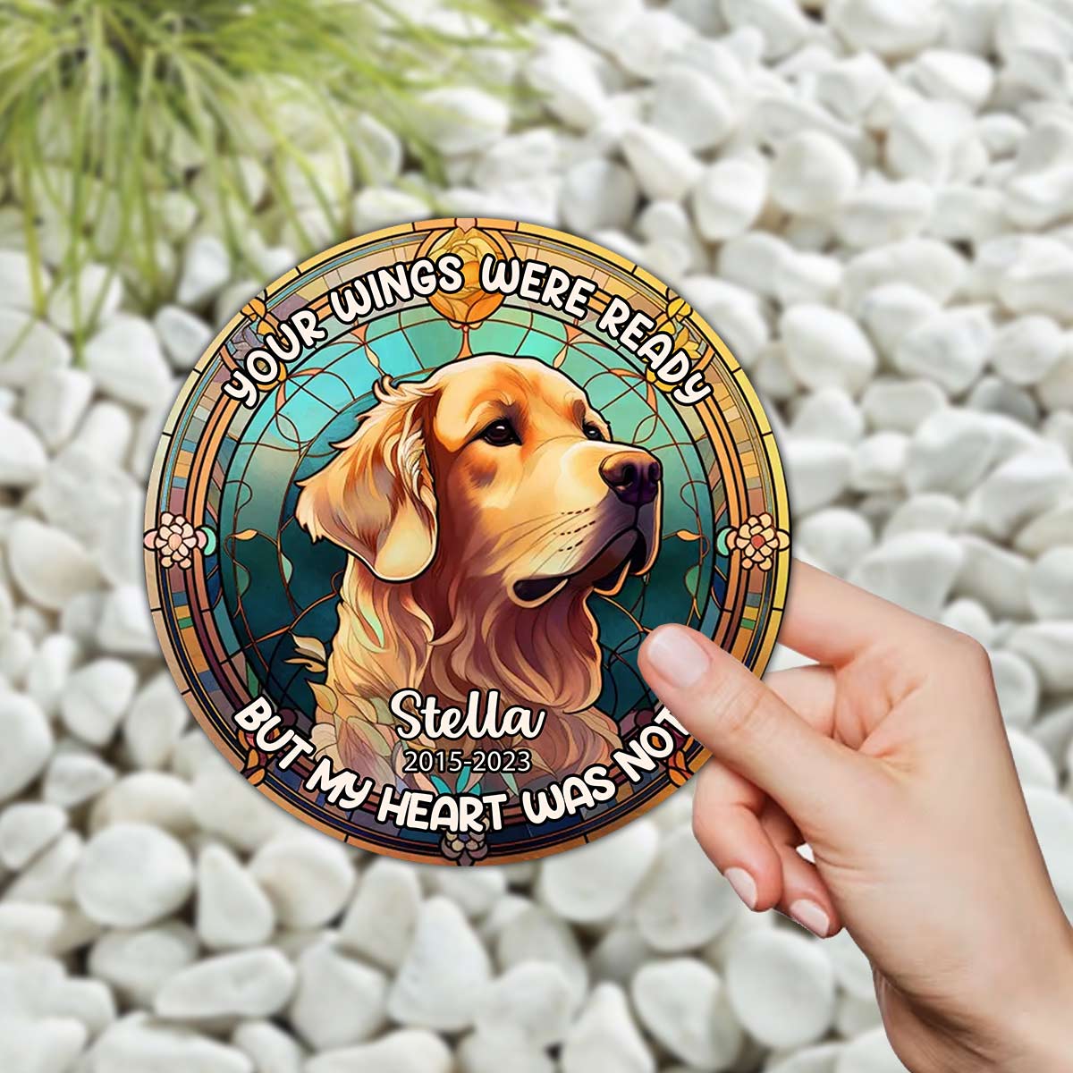 You Left Paw Prints On My Heart - Personalized Dog Round Shaped Stone