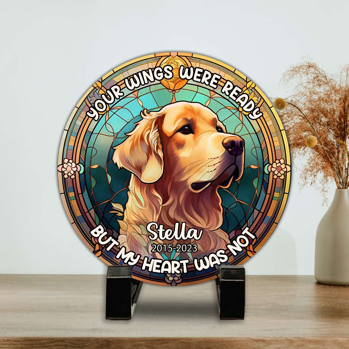 You Left Paw Prints On My Heart - Personalized Dog Round Shaped Stone