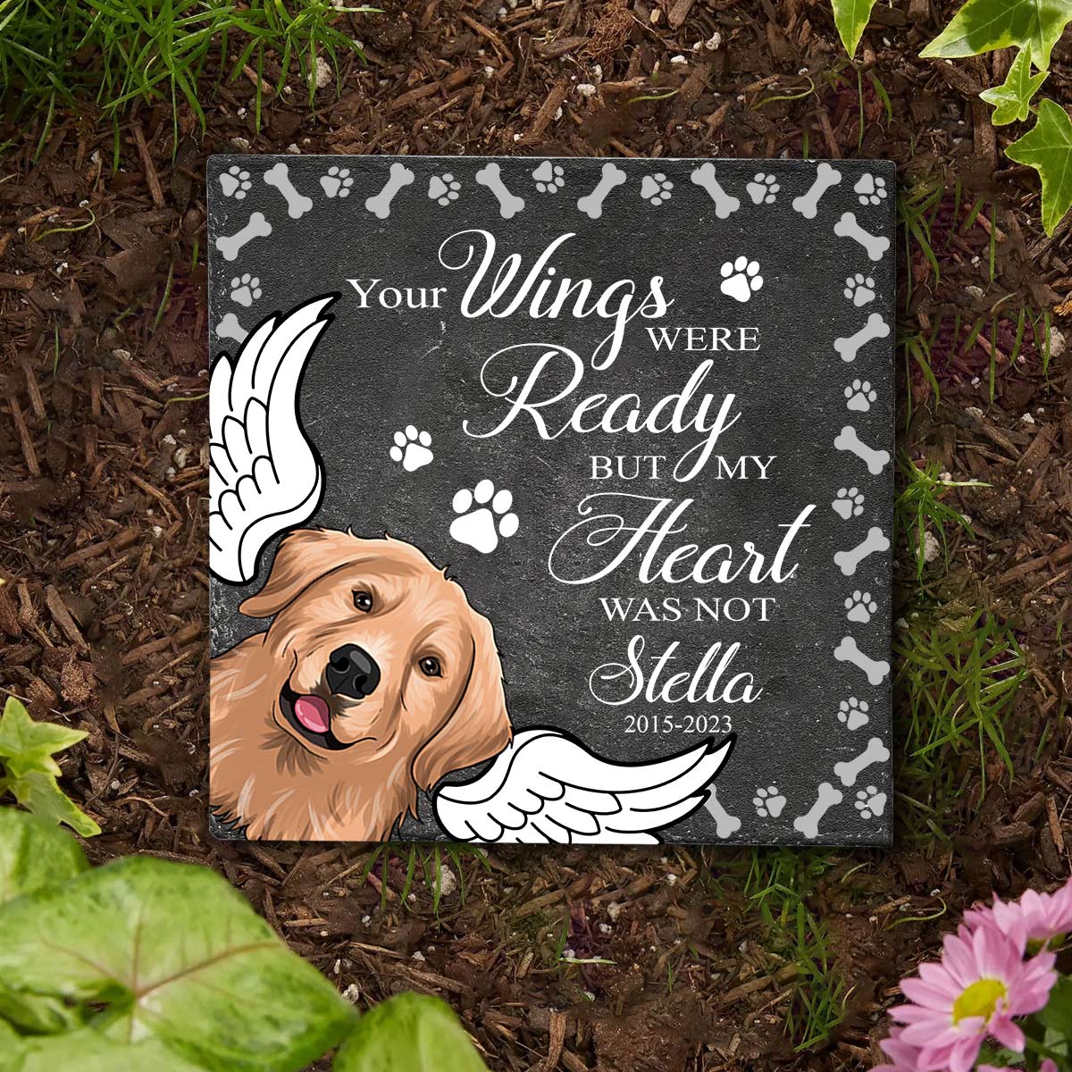 You Left Paw Prints On My Heart - Personalized Dog Square Shaped Stone