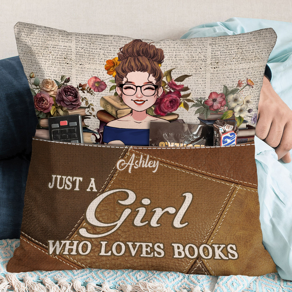 Just A Girl Who Loves Books - Personalized Book Pillow