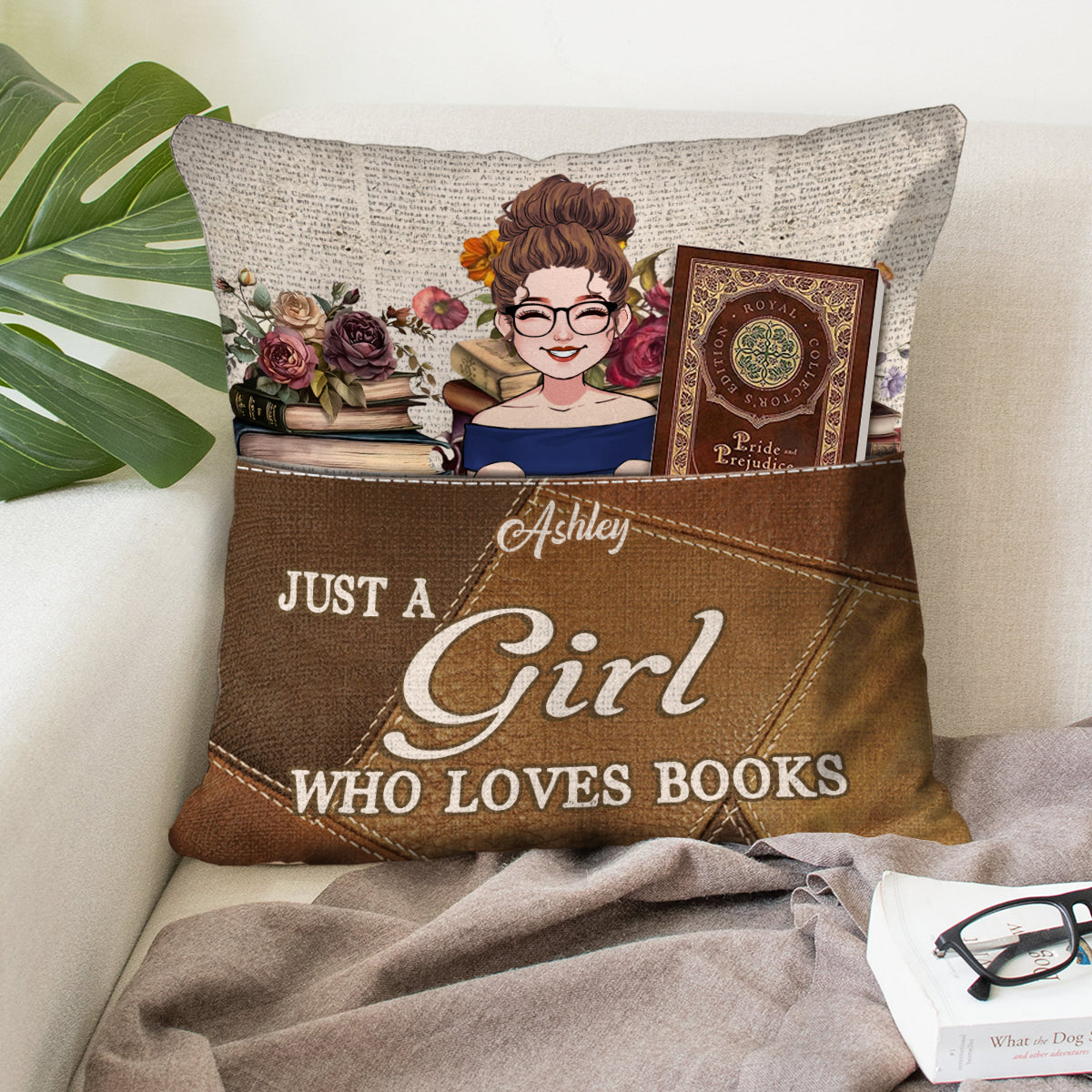 Just A Girl Who Loves Books - Personalized Book Pocket Pillow